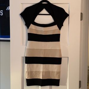 Bebe striped bodycon dress size M
